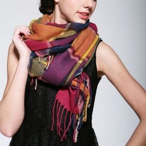 Cashmere like super warm multi-color scarf